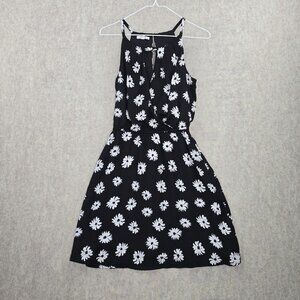 Maurices Womens Sleeveless Black Floral Dress XS Polyester Casual Fit Lined